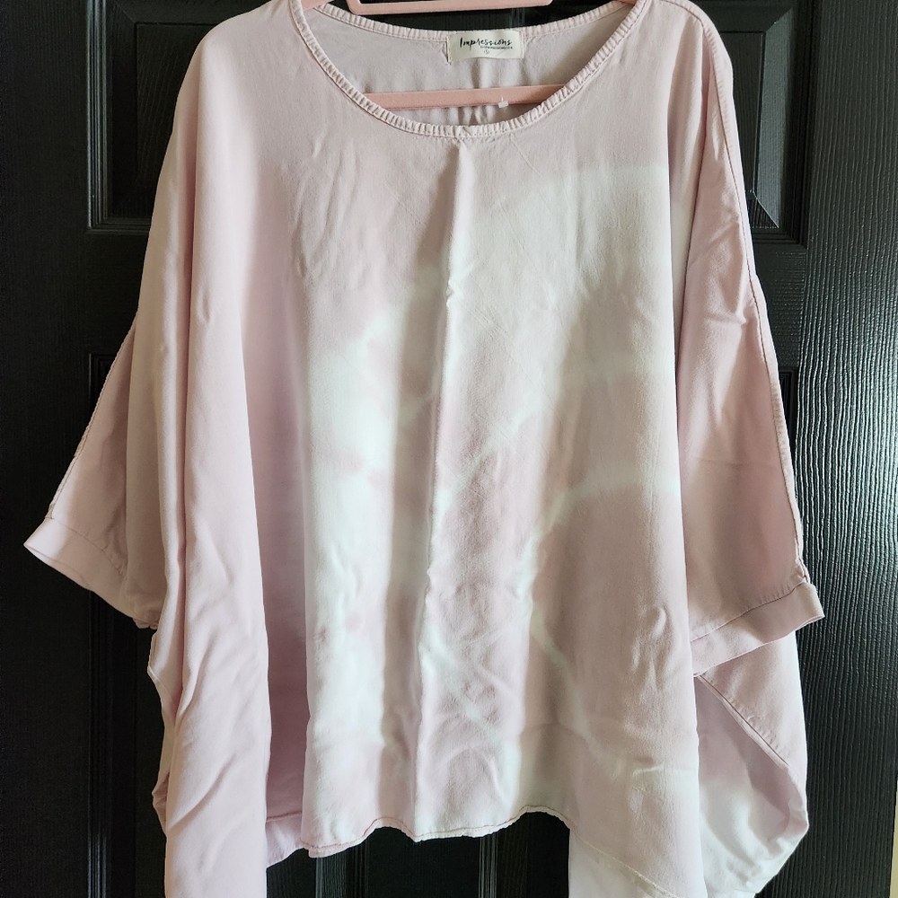 Drift Away Shift Tunic Light Pink Tye Dye Pattern Top - Picture 4 of 10